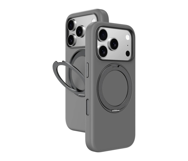 AmazingThing Cloudie na iPhone 17 Pro z podstawką - szare - 1526891 - zdjęcie